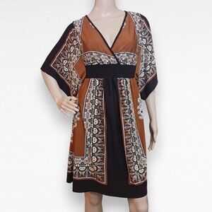 Boho Brown V-neck Dress